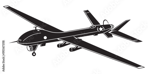 A black drone with a star on the side