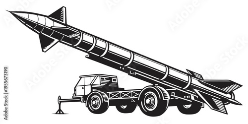 A large rocket on a truck