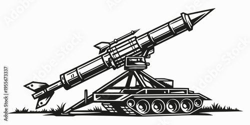 A large rocket sitting on top of a tank