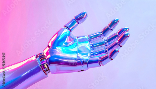 Main de robot avec la paume vers le haut