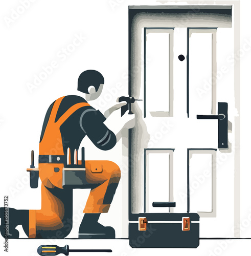 Locksmith Installing or Repairing a Door Lock illustration