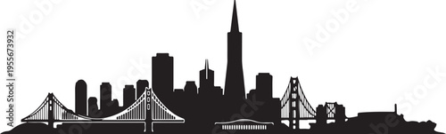 San francisco city skyline silhouette vector illustration for travel design use