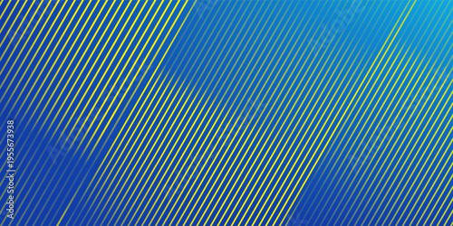 Abstract Diagonal Yellow Stripes on Blue Gradient Background With Modern Geometric Pattern