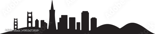 San francisco city skyline silhouette vector illustration for travel design use