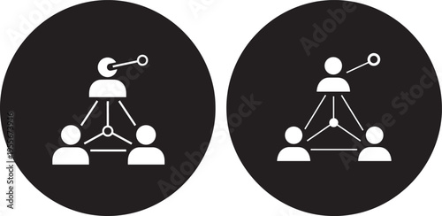 Teamwork Network Icon, People Connected, Collaboration Symbol, People Icons