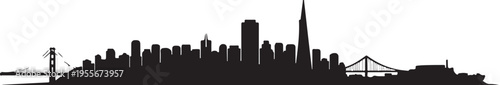 San francisco city skyline silhouette vector illustration for travel design use