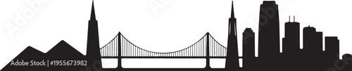 San francisco city skyline silhouette vector illustration for travel design use