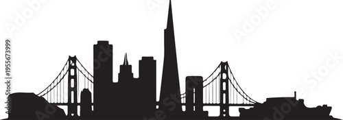 San francisco city skyline silhouette vector illustration for travel design use
