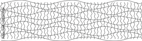 Monochrome wavy grid pattern creating an abstract, distorted visual effect for modern designs.