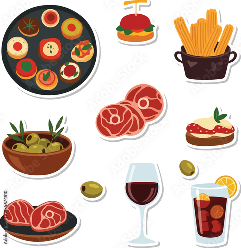 Spanish Tapas and Drinks Collection for Seville April Fair Celebration