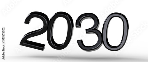 Bold black 2030 text in a 3...