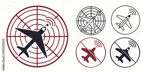 Radar and airplane icons