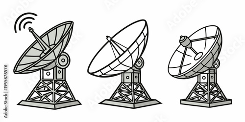Radio telescope antennas in different positions