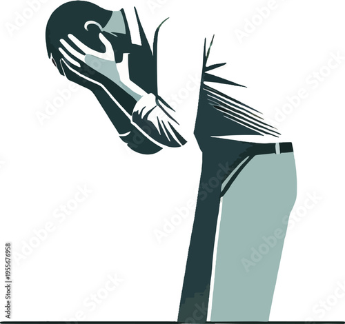 Person Holding Head in Despair sadness grief