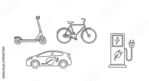Electric vehicle charging station icon.