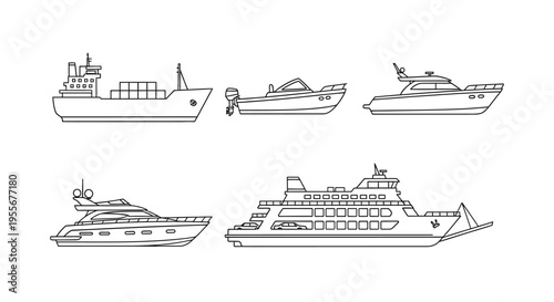 Variety of Modern Luxury Boats.