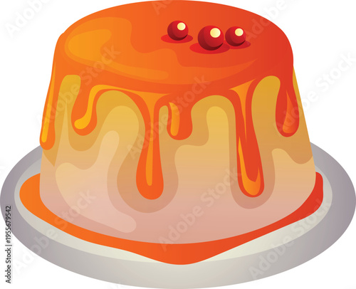 creme caramel pudding food icon