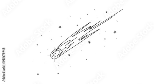 Meteor Shower Star Trail Comet Space Illustration
