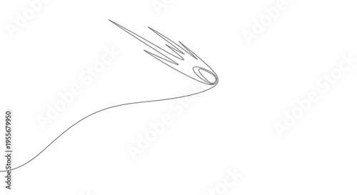 Meteor Streak Minimalist Line Art