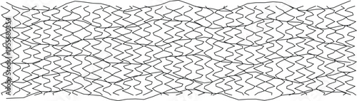 An abstract black and white distorted grid pattern, ideal for modern design projects and backgrounds.