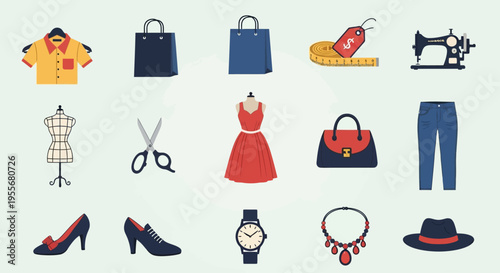 Fashion accessories and clothing items.