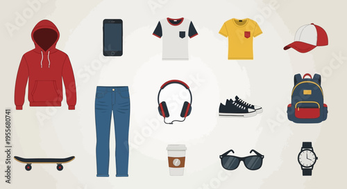 Casual clothing and accessories for youth.