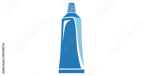 Blue Toothpaste Tube Icon Isolated on White Background Dental Care Concept