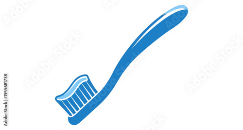 Blue Toothbrush with Toothpaste Clean Oral Hygiene Dental Care Concept