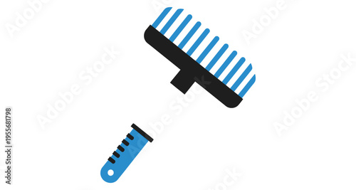 Cleaning Brush and Test Tube Abstract Concept