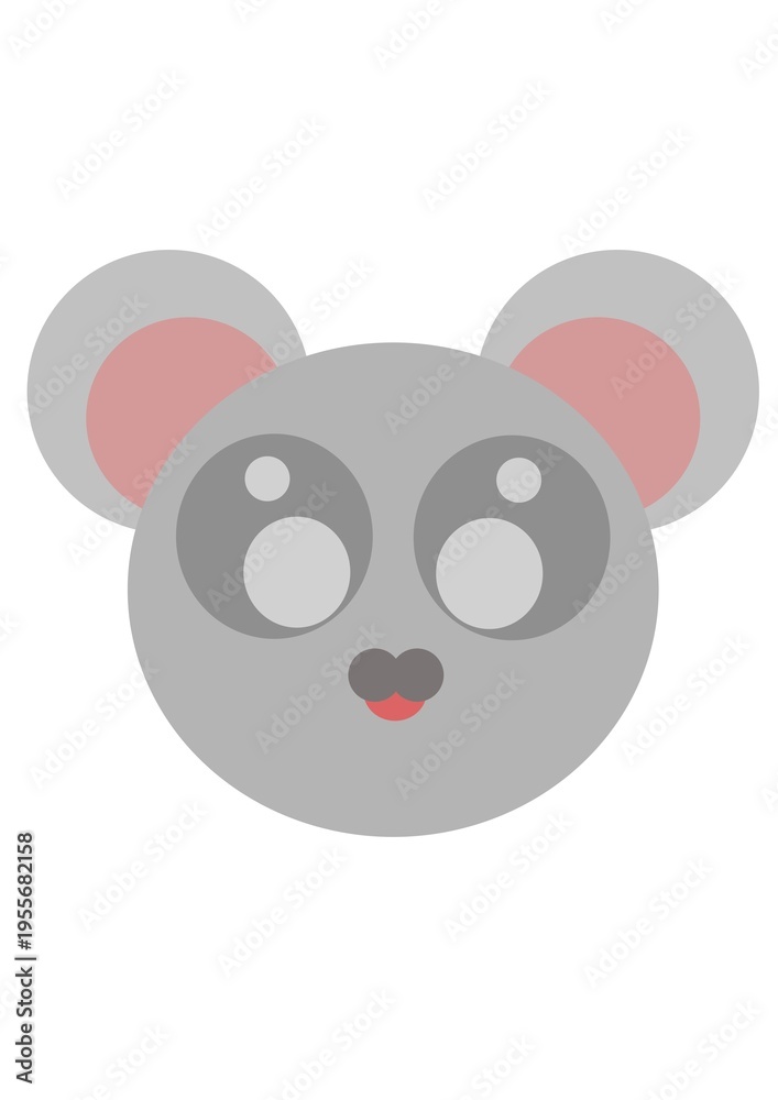 Fototapeta premium Interesting cute gray animal vector