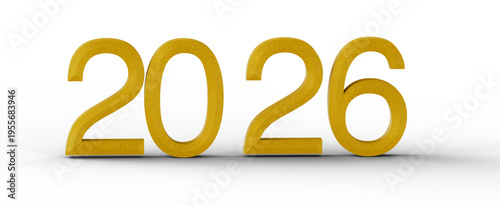 Bold gold 2026 year digits,...