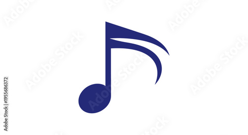 Dark Blue Musical Eighth Note Symbol.