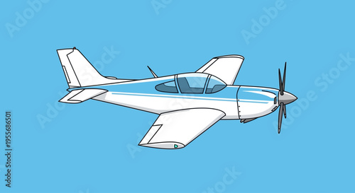 Small white airplane in flight.