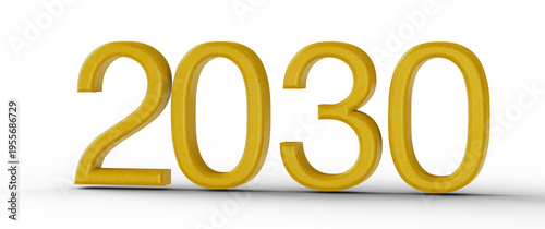 Bold gold 2030 numbers on a...