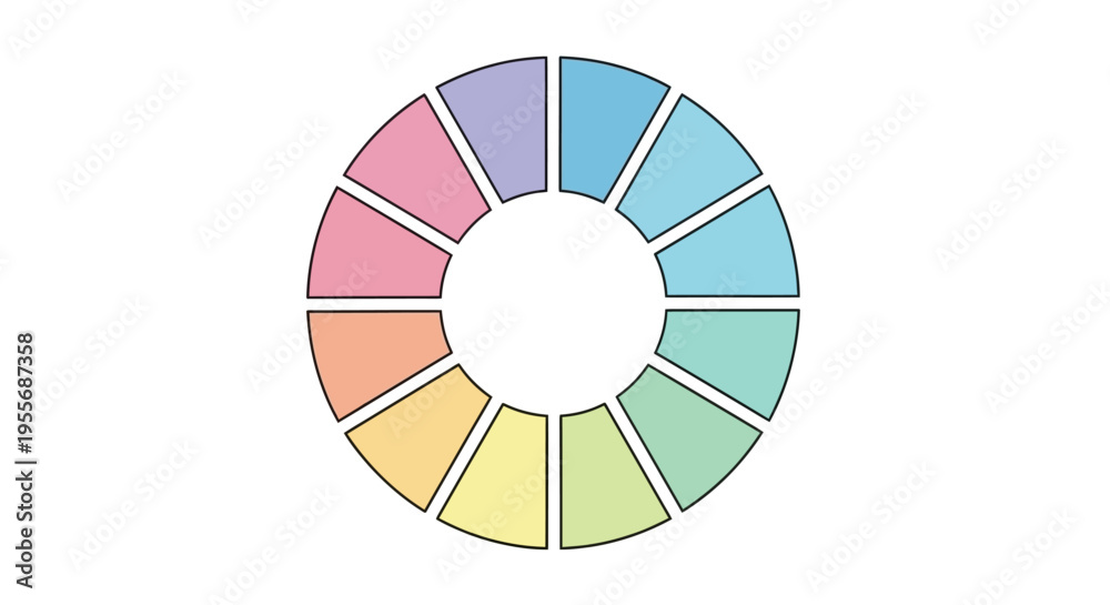 Obraz premium Color Wheel Segments Graphic Design.