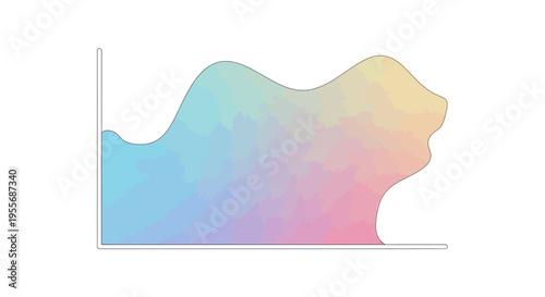 Colorful Gradient Wave Form Graph Chart.