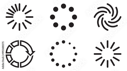Loading Progress and Buffer Spinner Icon Set