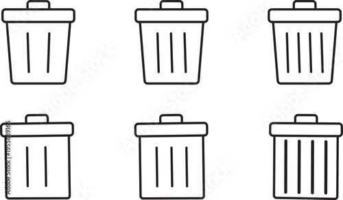 trash can icon vector. trash can symbol icon. Trash can icons vector illustration waste bin graphic design. Simple black trash can icon on white