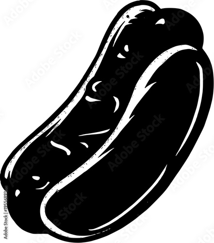 A black and white illustration of a pickle