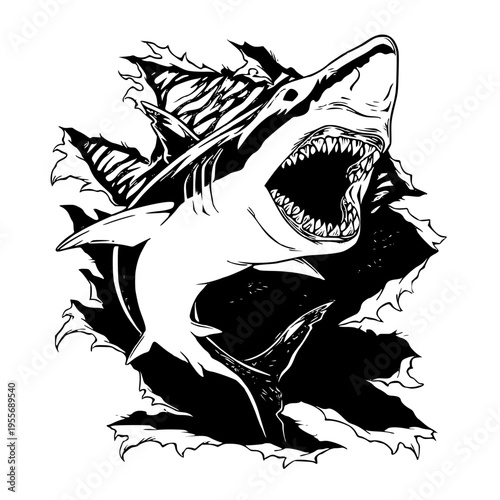 A shark with its mouth open