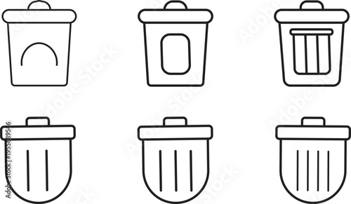 trash can icon vector. trash can symbol icon. Trash can icons vector illustration waste bin graphic design. Simple black trash can icon on white