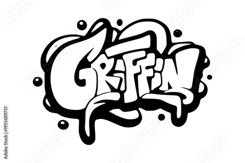 A graffiti style griffin logo