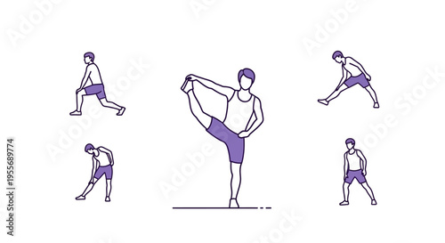 Man doing various yoga poses stretch.