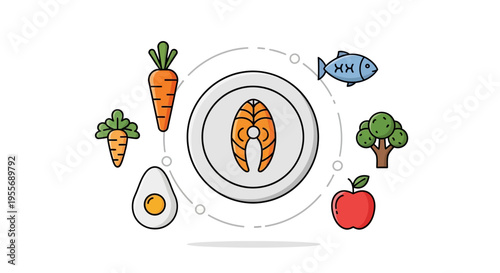 Healthy Food Plate with Various Ingredients.