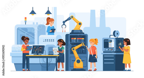 Empowering Girls in STEM: Young Innovators Explore Robotics, Engineering, and Future Technology in a Modern Lab