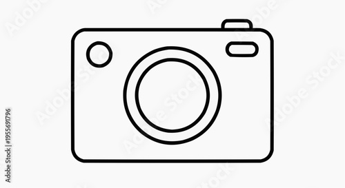 Minimal Line Camera Icon – Photography Outline Vector