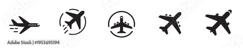 airplane vector with silhouette style