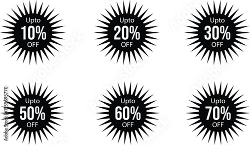 Set Of Disscount Offer Badges