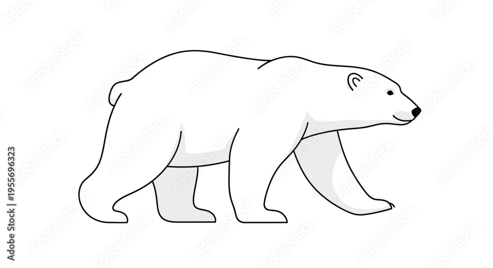 Fototapeta premium Illustration of a polar bear walking