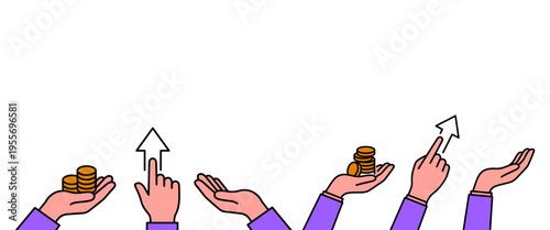 Hands illustrating the concept of increasing financial growth and investment opportunities